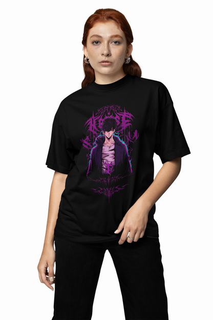 Solo Leveling Hunters Oversize T-Shirt Anime Streetwear Tee