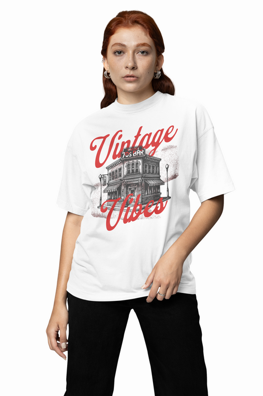 Vintage 70's Bar Oversized T-Shirt for Retro Streetwear Style