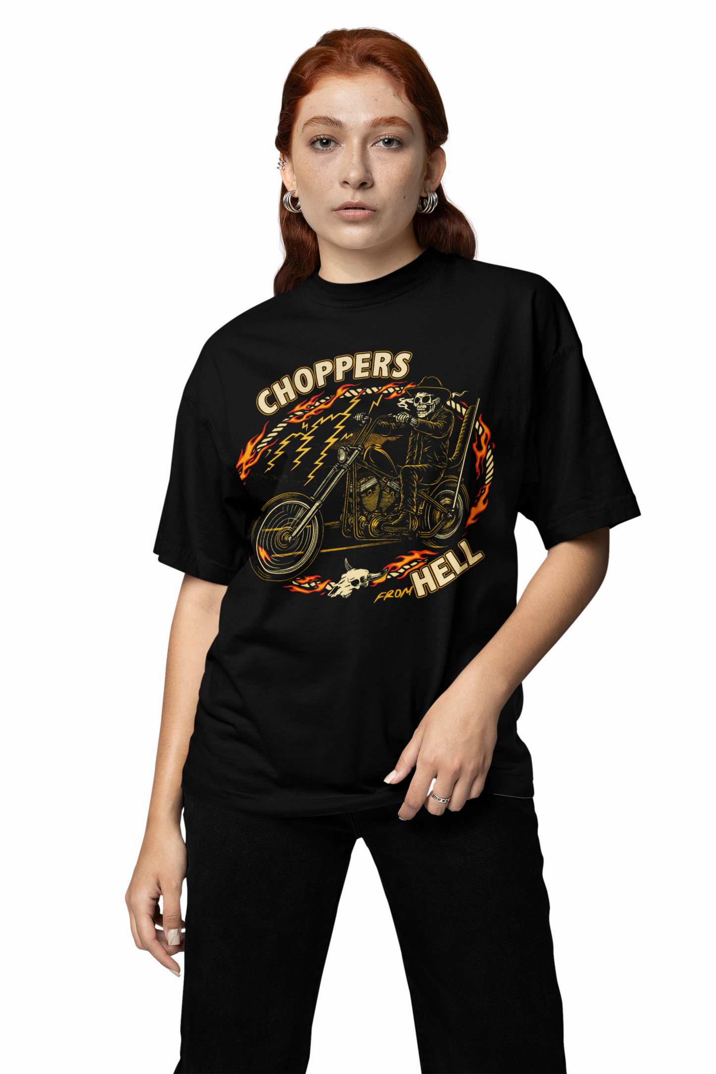 Choppers Hell Oversized T-Shirts – Bold Biker Streetwear Style