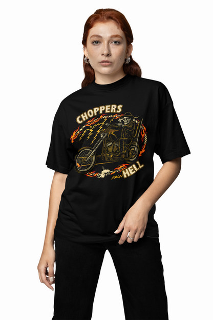 Choppers Hell Oversized T-Shirts – Bold Biker Streetwear Style