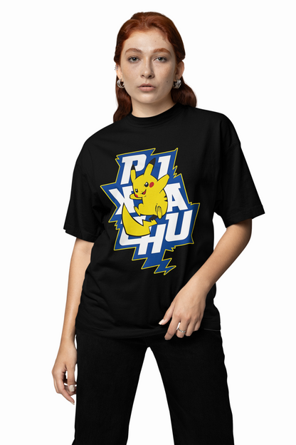 Thunder Pikachu Oversized T-Shirts Anime Graphic Streetwear Tee