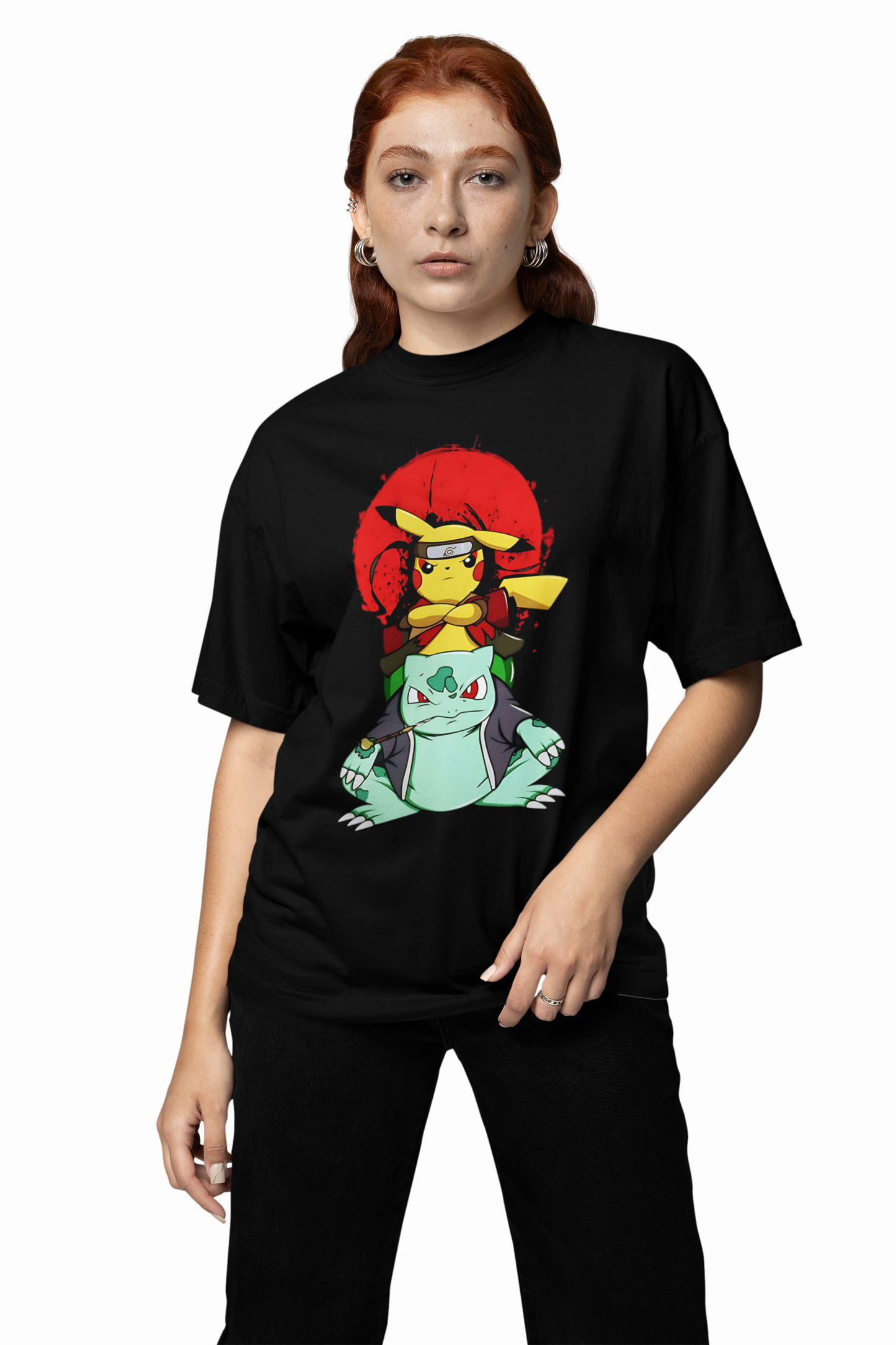 Bulbasaur Pikachu Oversized T-Shirts – Cute Anime Streetwear