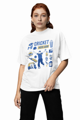MI Cricket Graphic Oversized T-Shirts