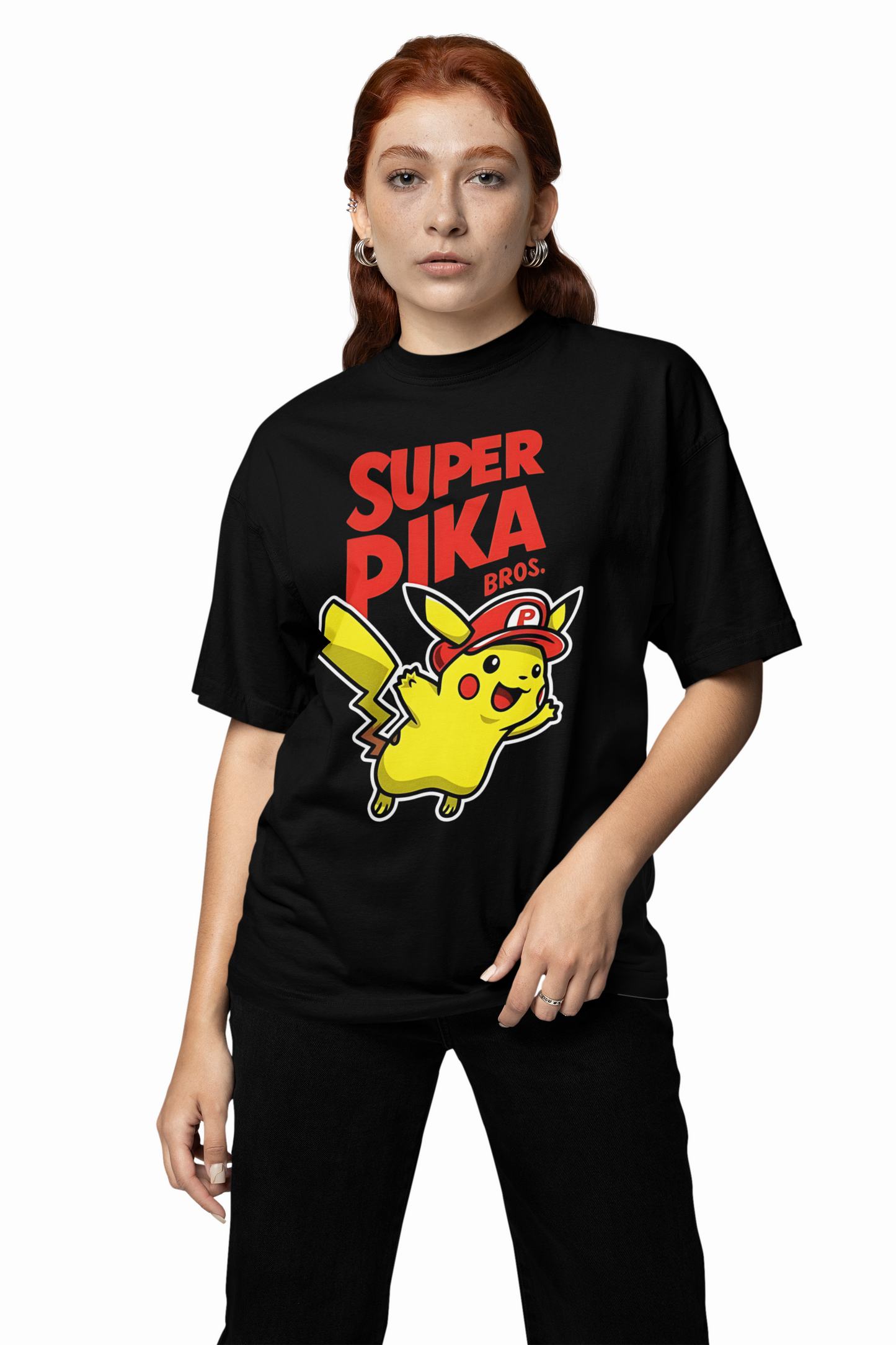 Super Pika Oversized T-Shirt for Fun Anime Streetwear Looks