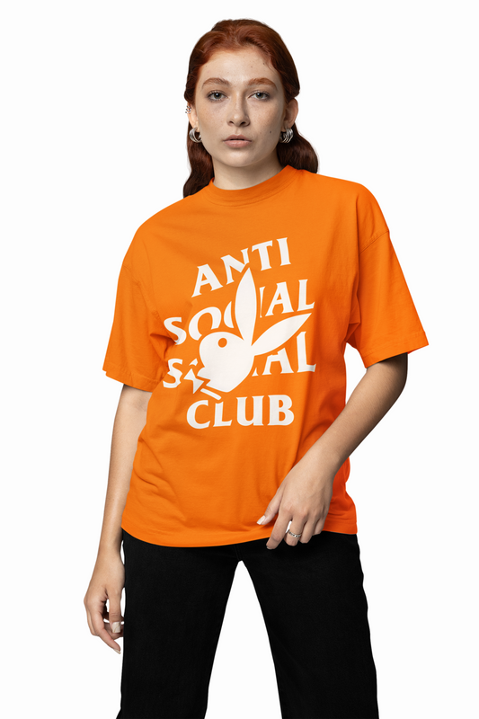 Anti Social Bunny Oversized T-Shirt Bold and Trendy T-shirt