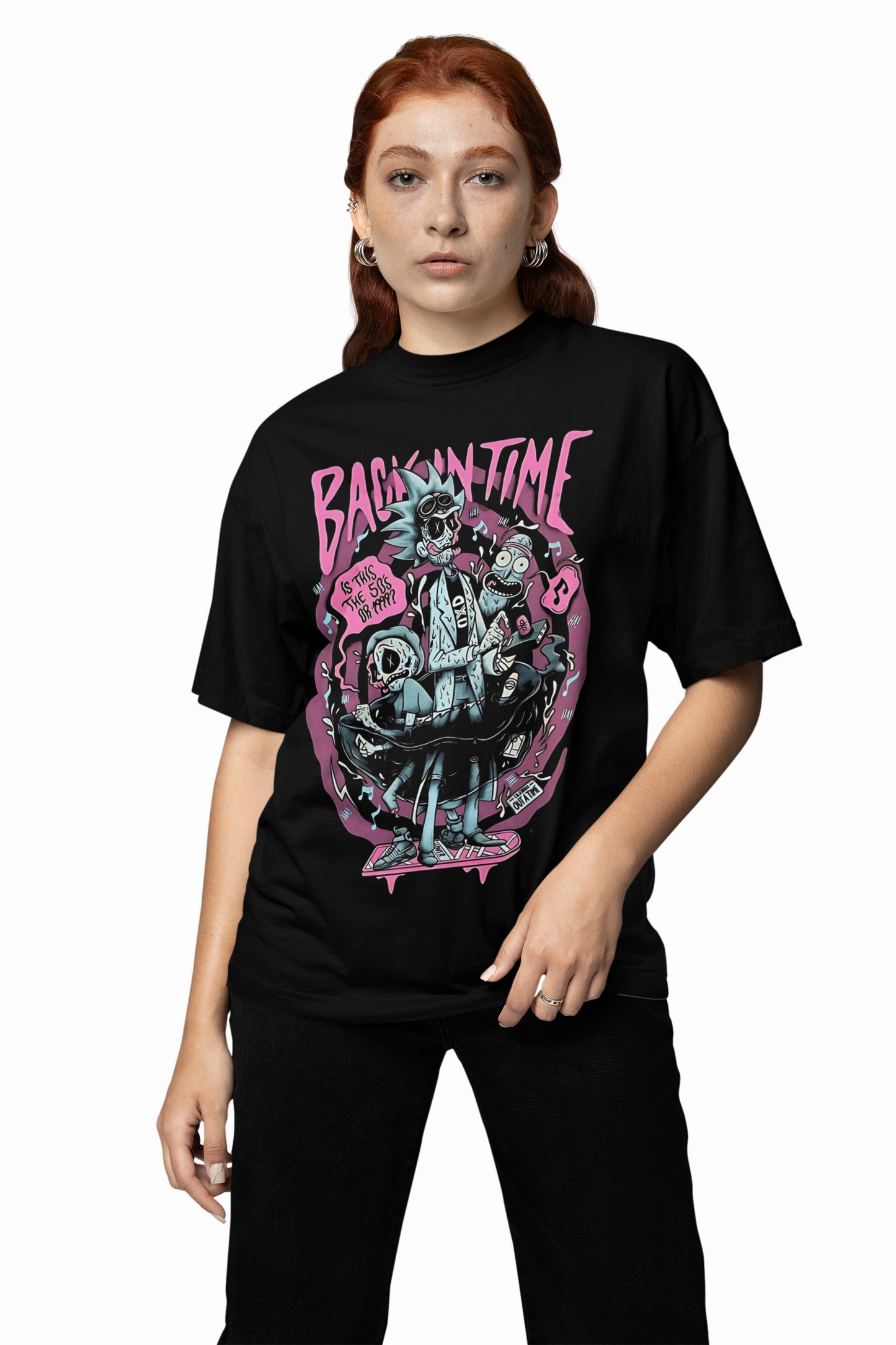 Morty Back In Time Oversized T-Shirts – Bold & Fun Design