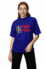 Royal RCB Slogan Tee Oversized T-Shirts