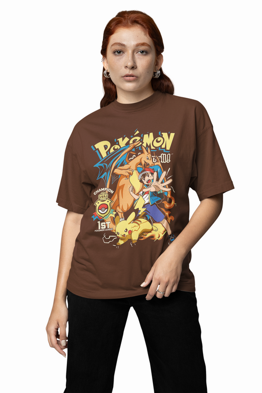 Pokemon League Oversized T-Shirt – Trendy Casual Streetwear Tee