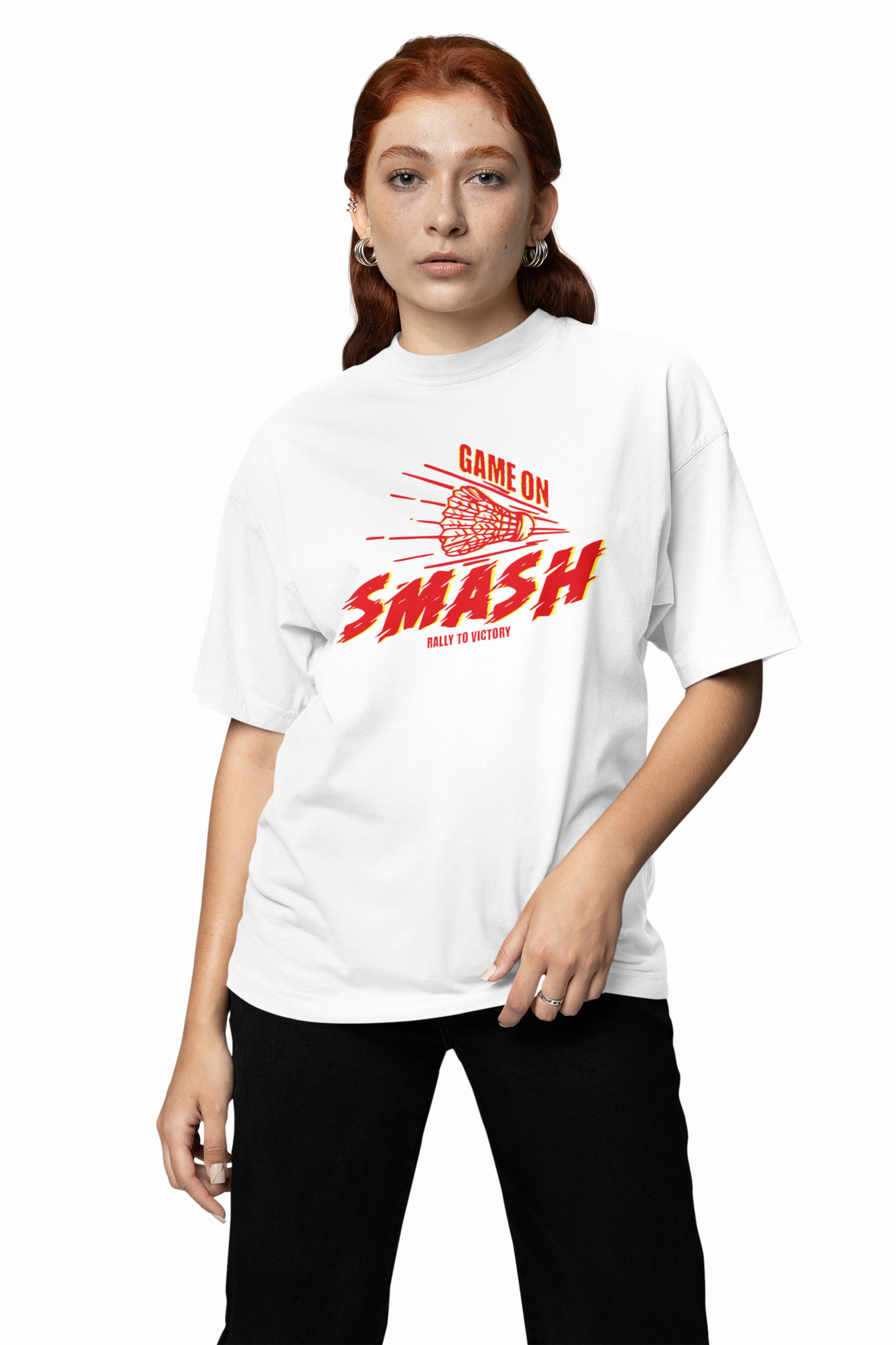 Badminton Game On Oversized T-Shirt