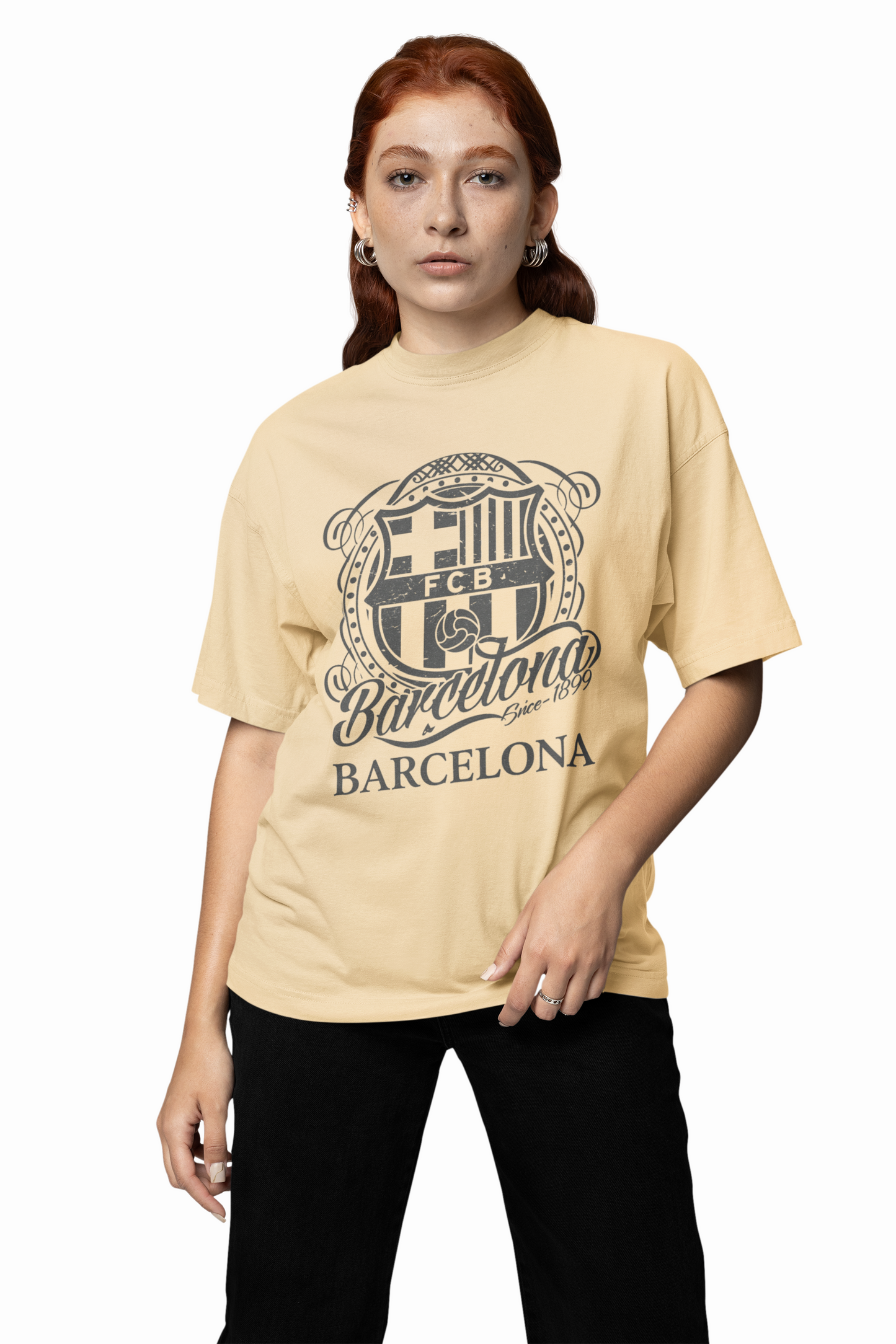 Team Barcelona Oversized T-Shirts for Football Fan Tees Fit