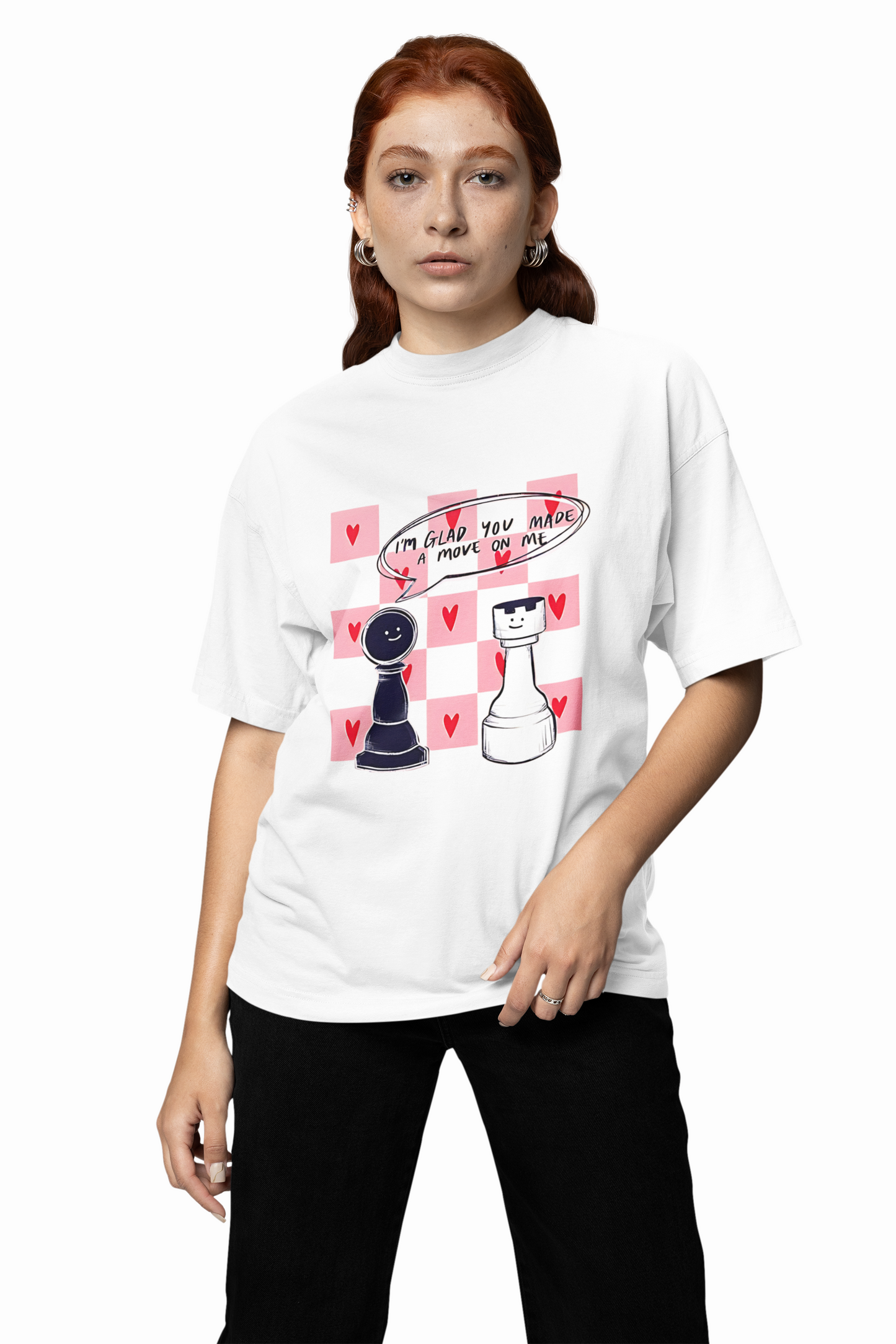 Chess Graphic Oversized T-Shirt Trendy Streetwear Style