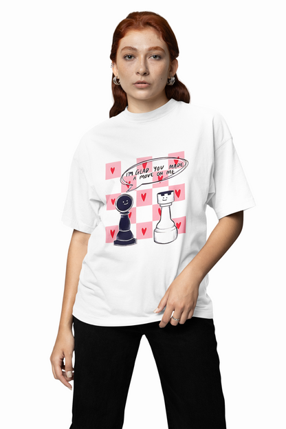 Chess Graphic Oversized T-Shirt Trendy Streetwear Style