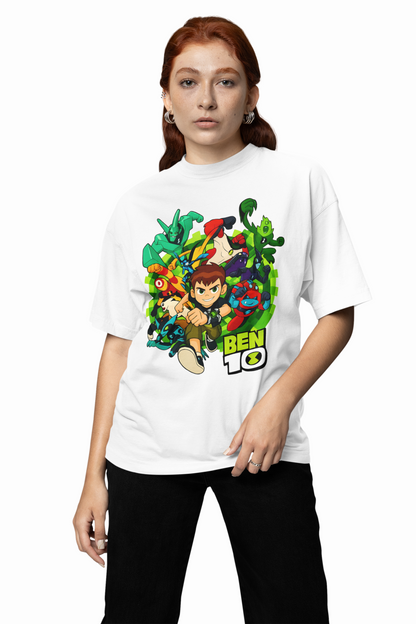 Ben 10 and Aliens Oversized T-Shirts Cool Hero Streetwear