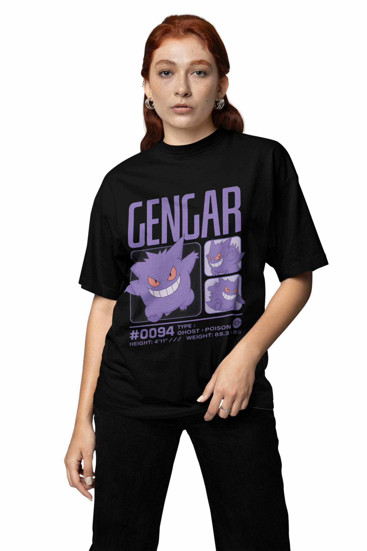 Gengar 94 Oversized T-Shirts Ghost Pokemon Streetwear Style