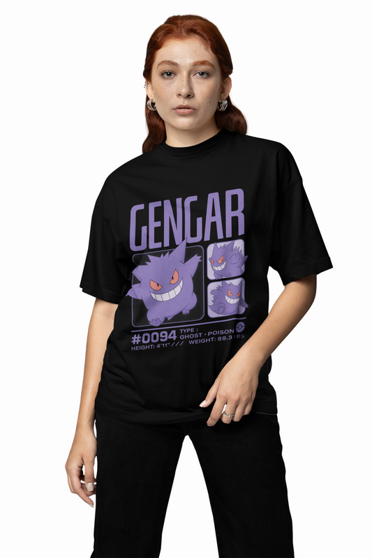 Gengar 94 Oversized T-Shirts Ghost Pokemon Streetwear Style