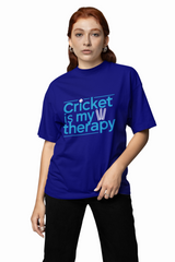 Cricket Is My Therapy Oversized T-Shirts
