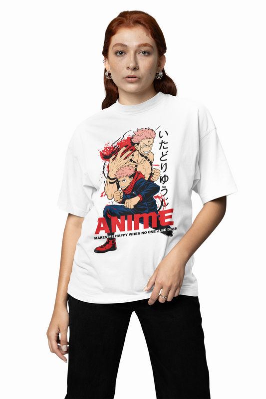 Yuji And Ryomen Oversized T-Shirts Anime Streetwear Style