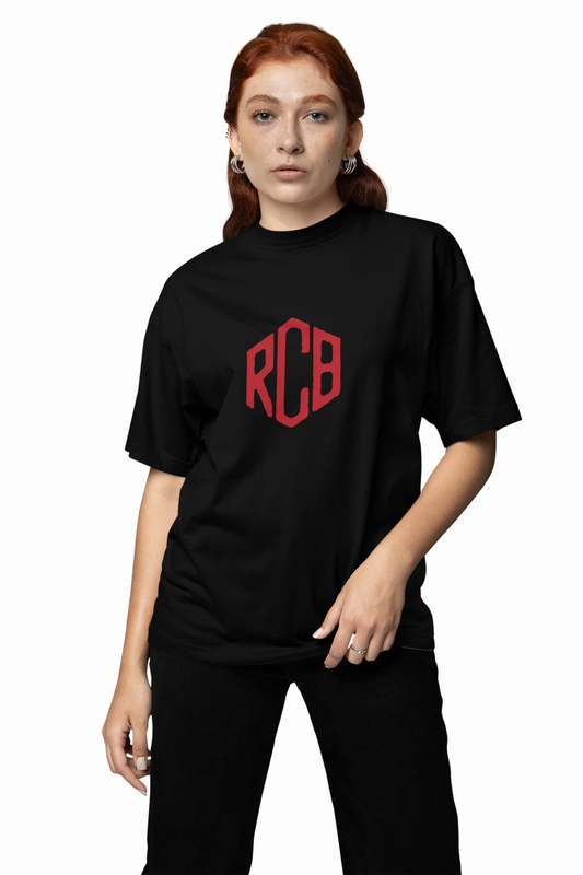 Red Hex RCB Logo Oversized T-Shirt