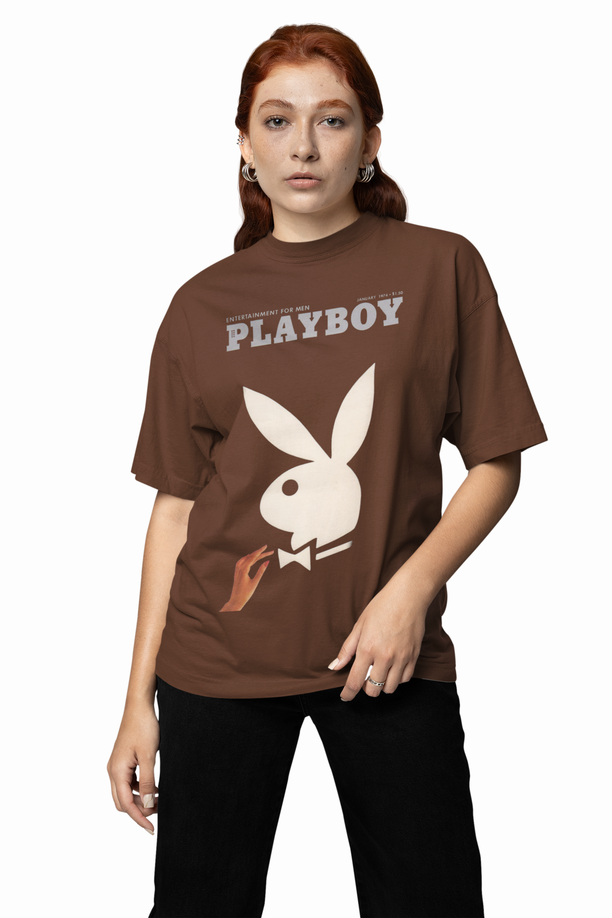Playboy Dark Icon Oversized Graphic T-Shirt