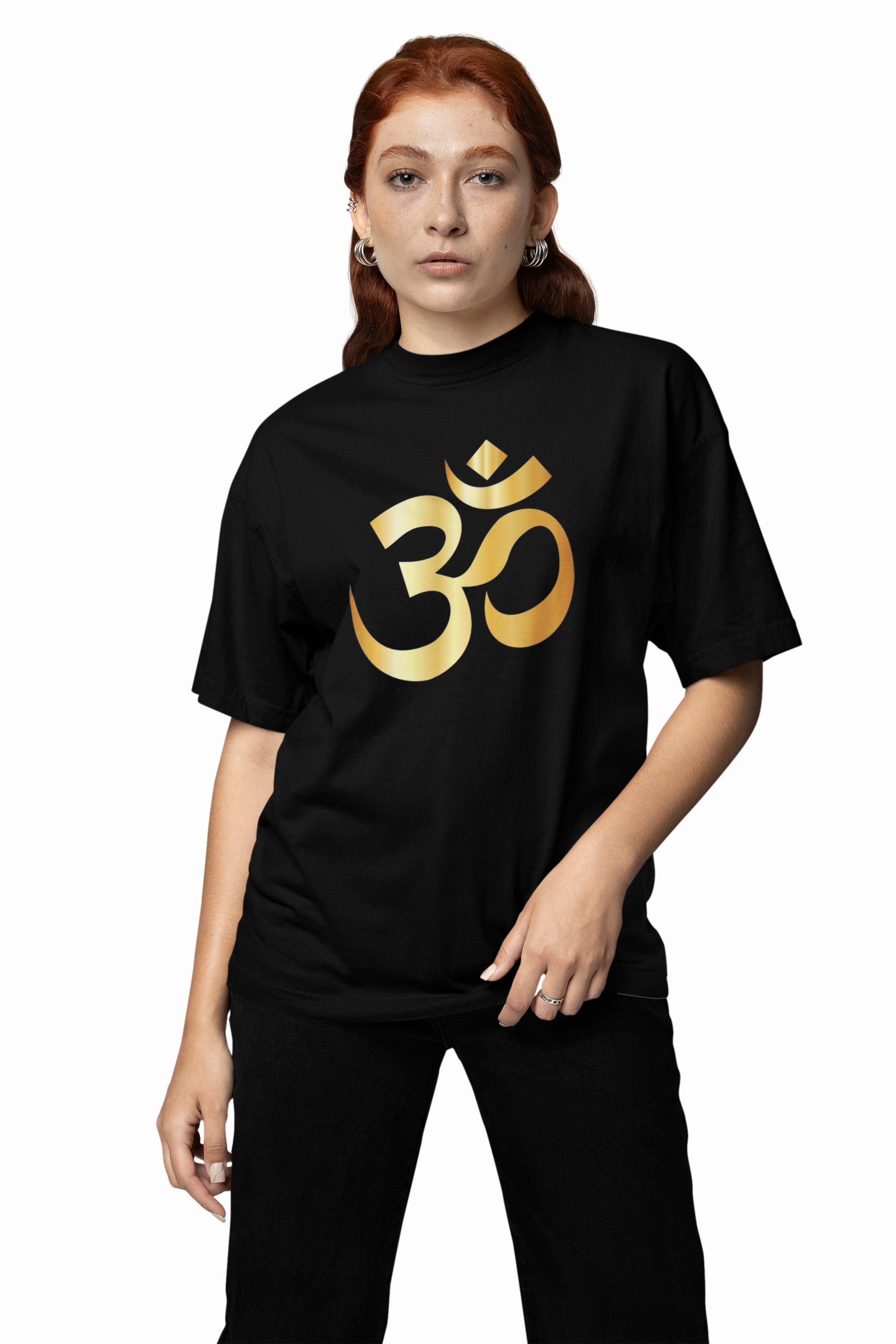 Om Gold Art Oversized T-Shirts