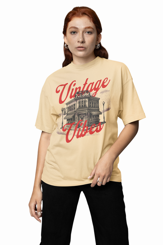 Vintage 70's Bar Oversized T-Shirt for Retro Streetwear Style