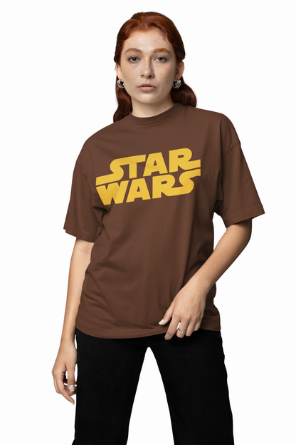 Star Wars Text Oversized T-Shirts Bold Galactic Streetwear Tee