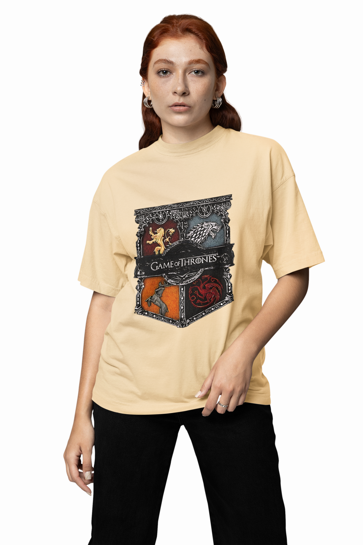 Seven Kingdoms Oversized T-Shirts Graphic Streetwear Tee