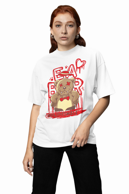 Bear Invincible Oversized T-Shirt Comfortable Relaxed Fit Tee