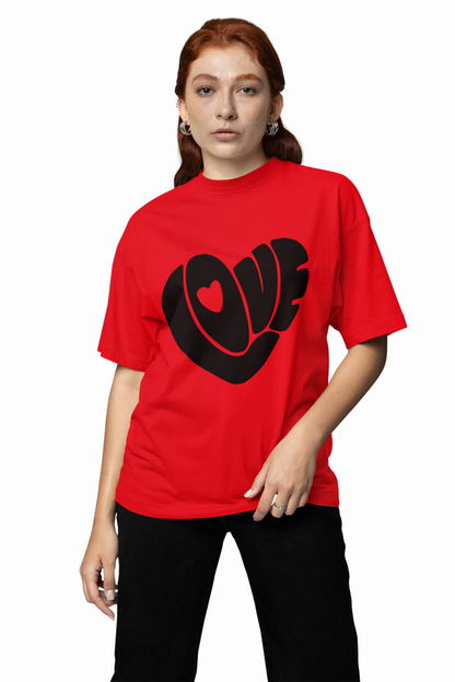 Power Of Love Oversized T-Shirt for Romantic Streetwear Style
