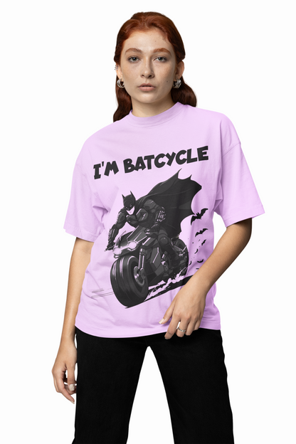 I'M Batcycle T-Shirt Oversized Fit with Bold Batcycle Design