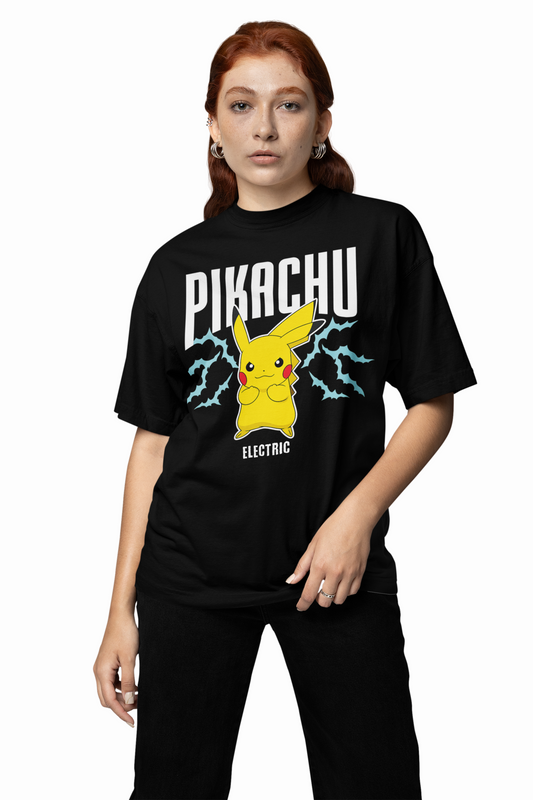 Electric Pikachu Oversized T-Shirt – Bold & Trendy Graphic Tee