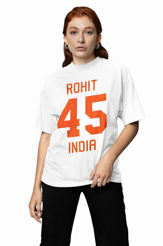 Rohit 45 India Oversized T-Shirts for Indian Fan Streetwear