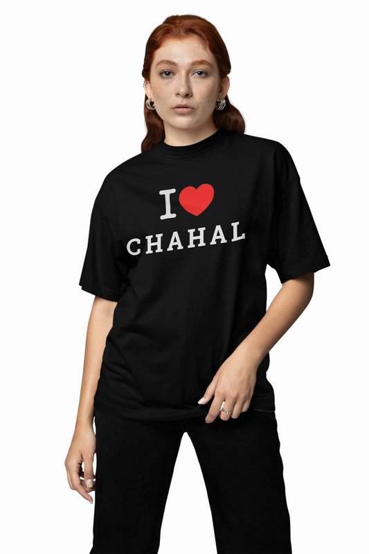 I Love Chahal Oversized T-Shirt