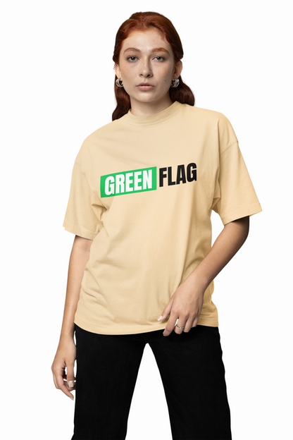 Green Flag Oversized T-Shirt Trendy Casual Streetwear