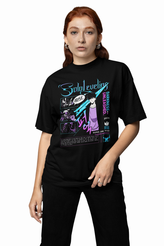 Darkness Unleashed Oversized T-Shirts Dark Anime Streetwear