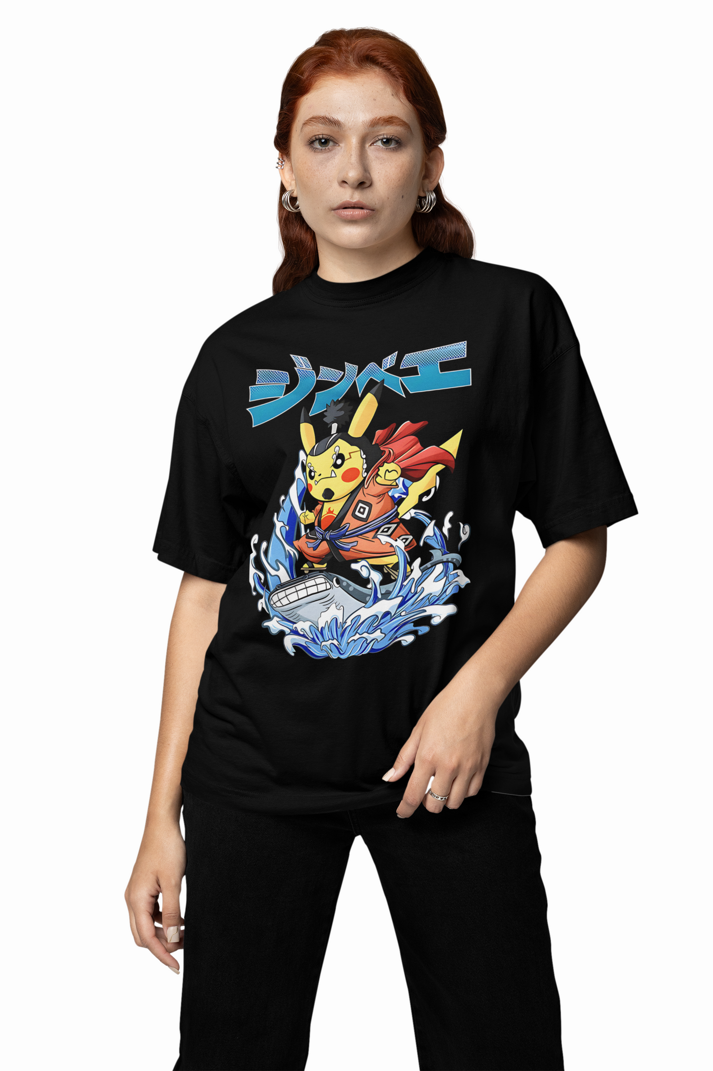 Pikachu Jinbe Oversized T-Shirt – Cute Anime Streetwear Design