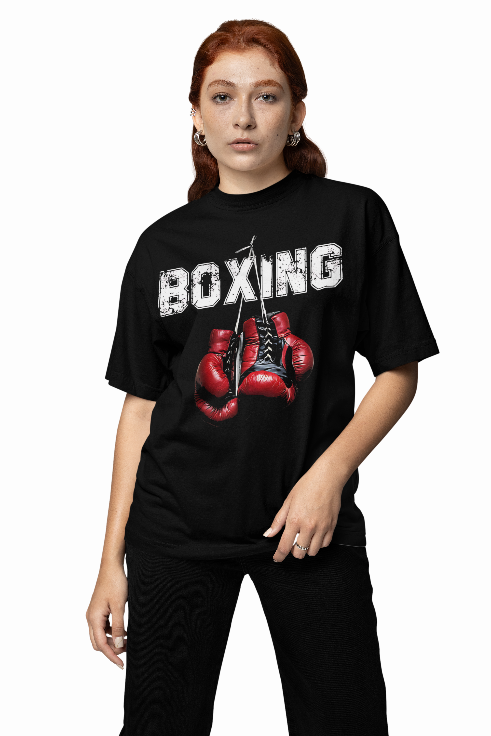 Boxing Red Gloves Oversized T-Shirts
