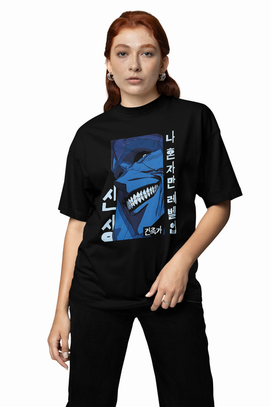 Only I Level Up Oversized T-Shirts Anime Hunter Wear