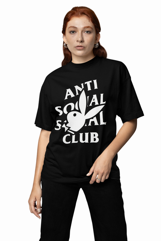 Anti Social Bunny Oversized T-Shirt Bold and Trendy T-shirt