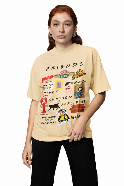 Friends Icons Oversized T-Shirt  Relive the Laughs in Style.