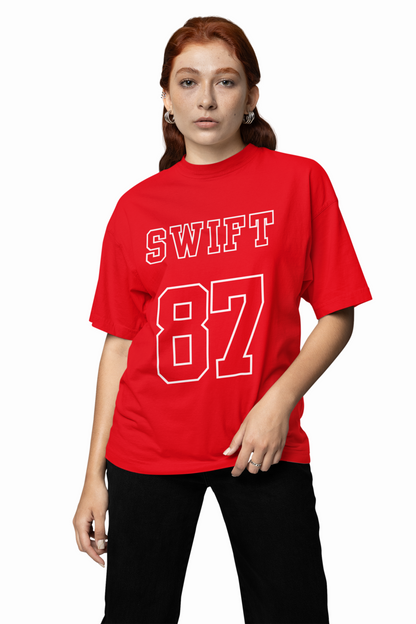 Taylor Swift's 87 Graphic Oversized T-Shirt Fans Style Tees