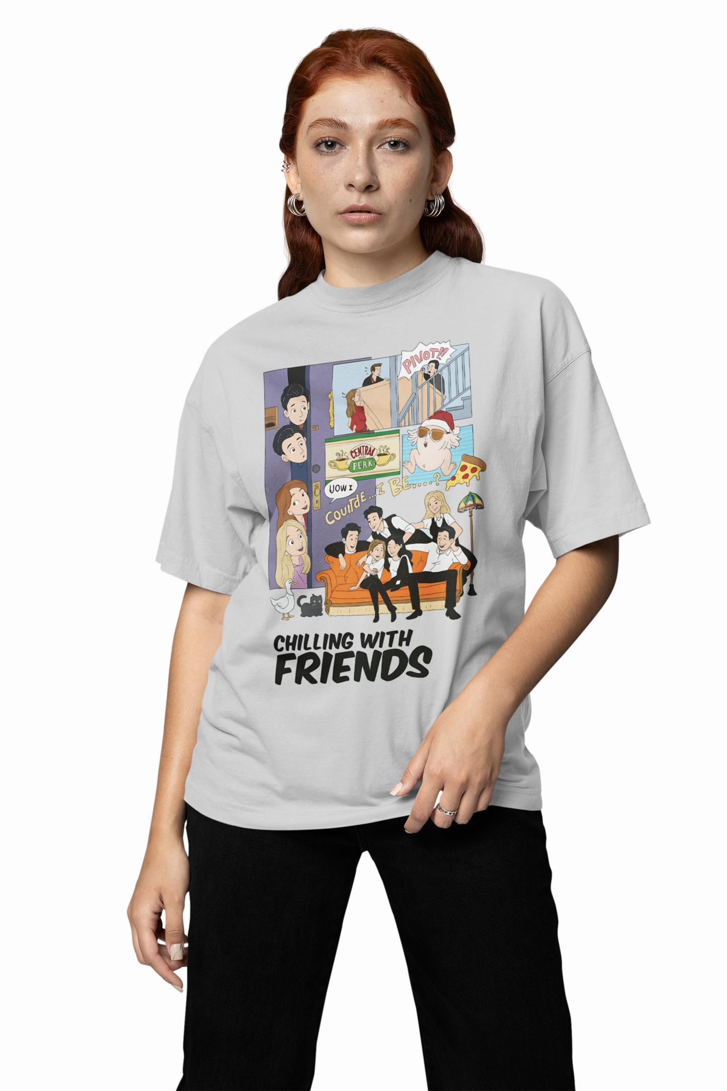 Chilling With Friends Oversized T Shirt Stylish Wear