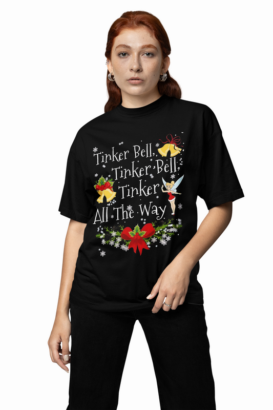 Tinker Bell Oversized T-Shirt Cute Fairy Graphic Tee for Women
