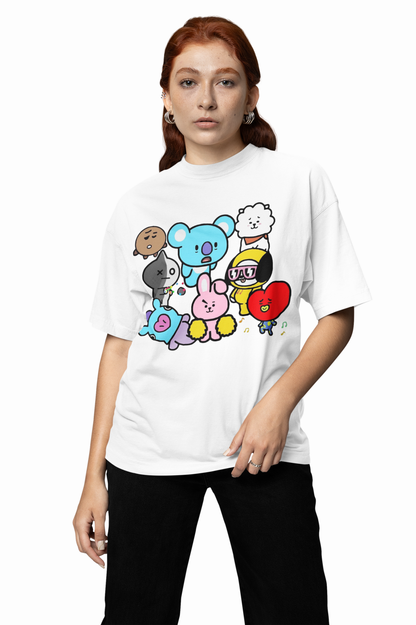 Cute Cartoon Oversized T-Shirt Playful Style Comfort