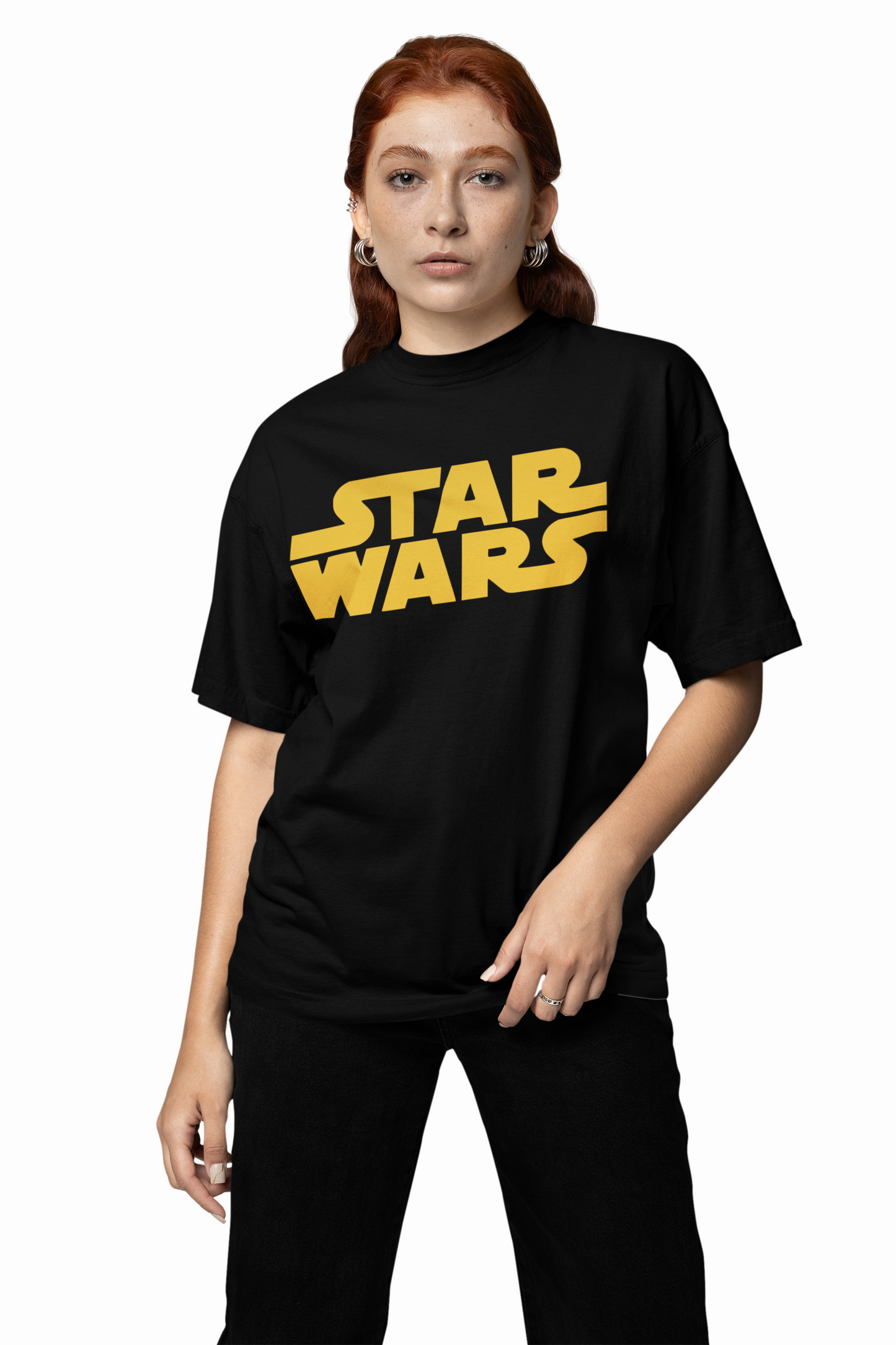 Star Wars Text Oversized T-Shirts Bold Galactic Streetwear Tee