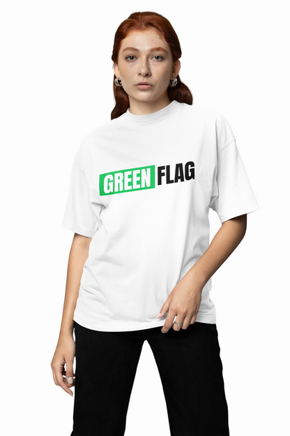 Green Flag Oversized T-Shirt Trendy Casual Streetwear