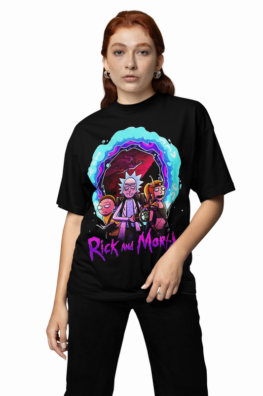 Rick Morty Warrior Oversized T-Shirts Graphic Streetwear Tee