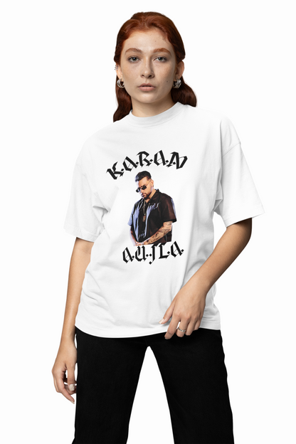 Karan Aujla Portrait Oversized T-Shirt Streetwear Fashion Tee