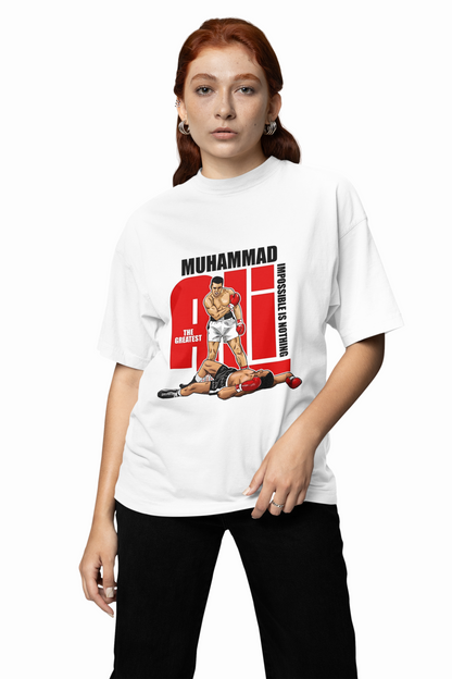 Player Muhammad Ali White Oversized T-Shirt – Bold Streetwear