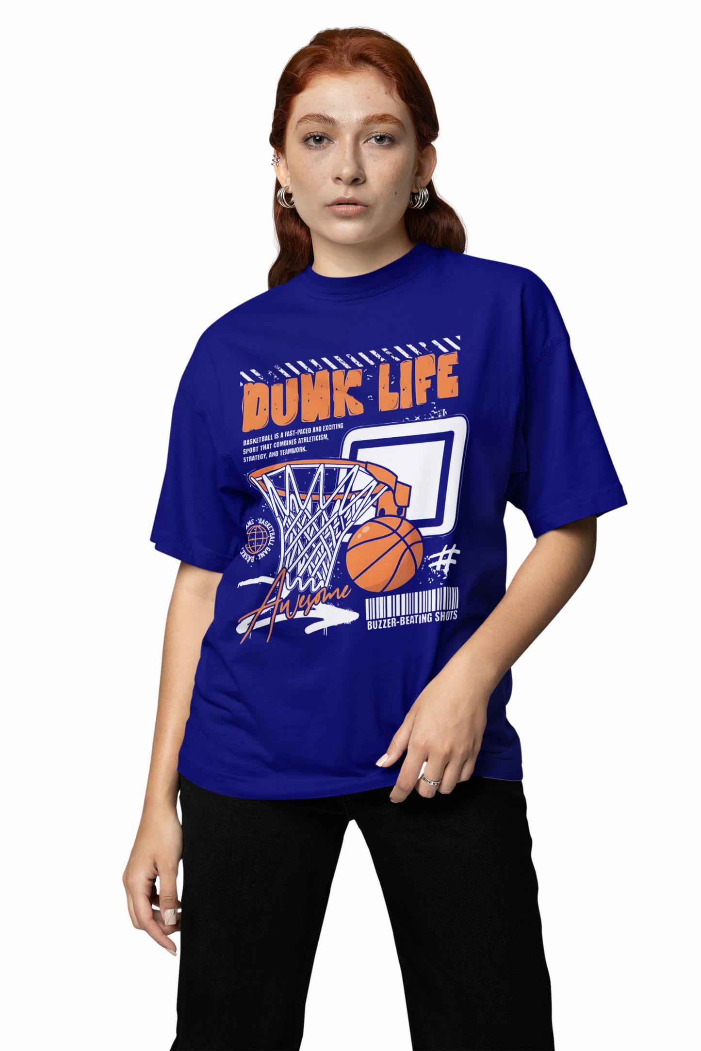 Dunk Life Oversized T-Shirt Basketball Streetwear T-Shirt
